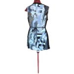Thumbnail for Marie Claire – Top Tunique  sans manches à motif abstrait noir et blanc – Taille XL