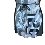Thumbnail for Marie Claire – Top Tunique  sans manches à motif abstrait noir et blanc – Taille XL