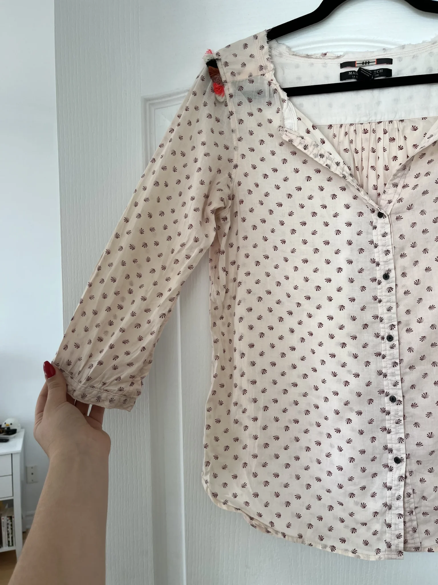 Image for Light pink patterned shirt Maison Scotch size 2