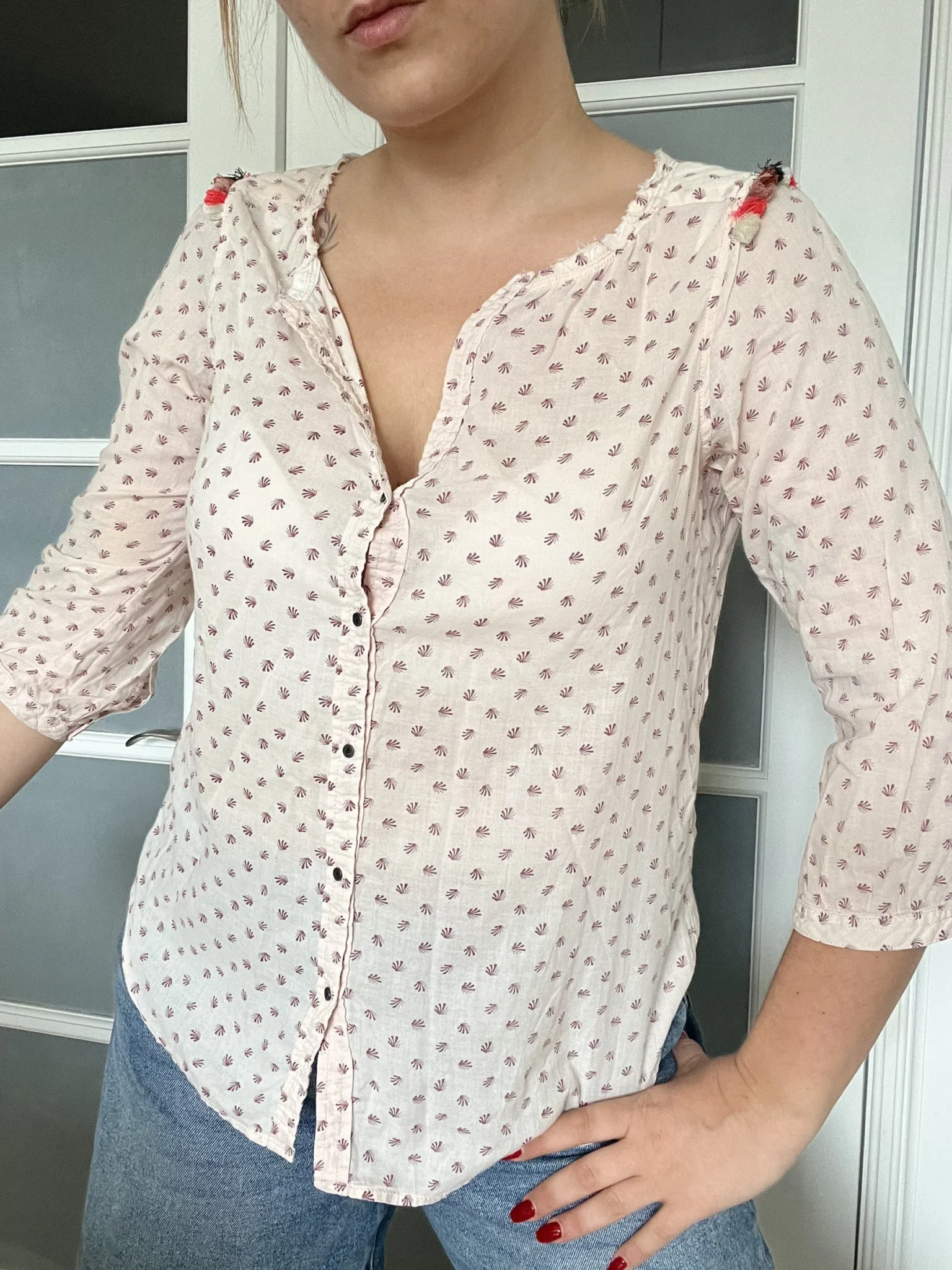Image for Light pink patterned shirt Maison Scotch size 2