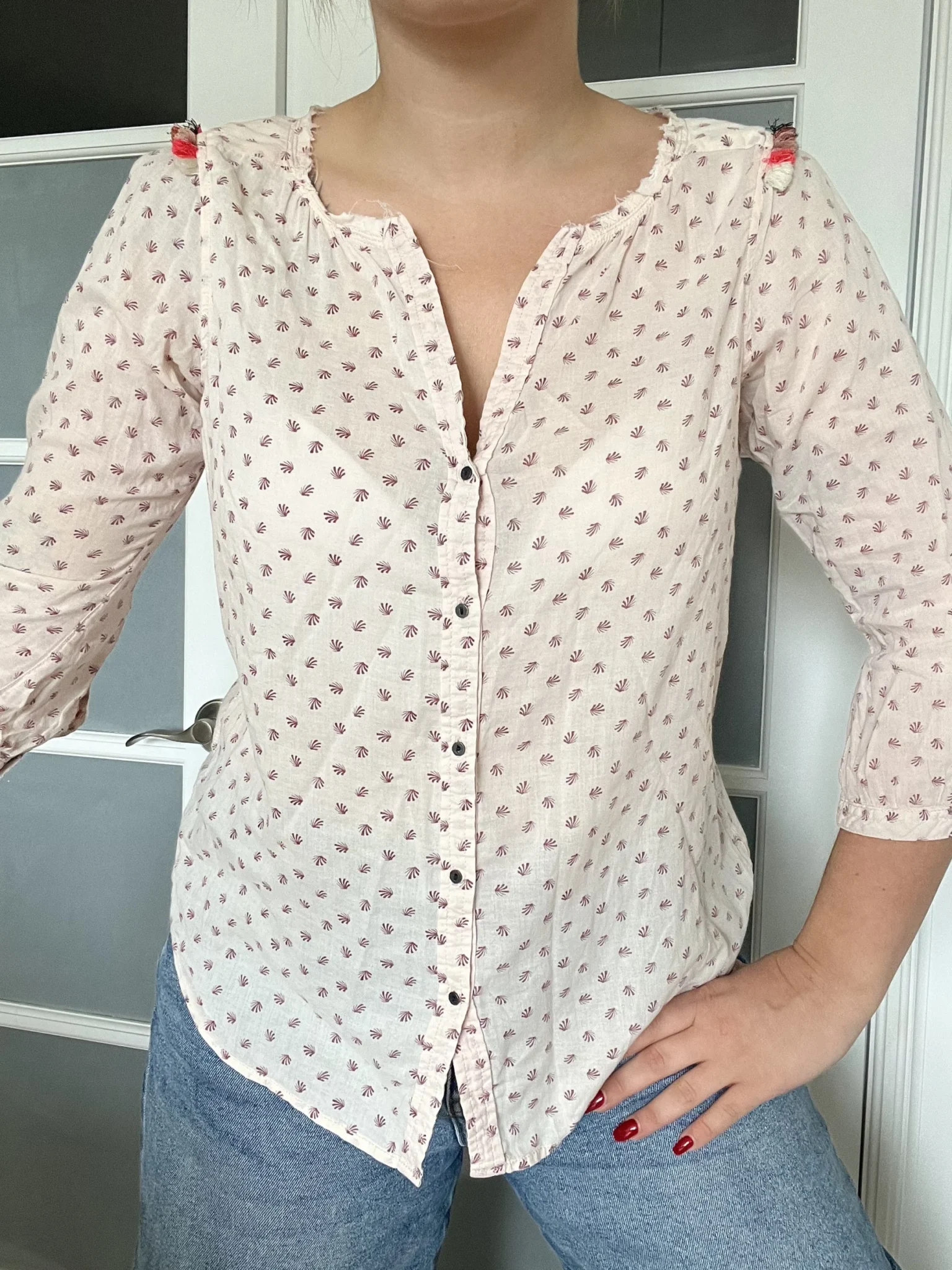 Image for Light pink patterned shirt Maison Scotch size 2
