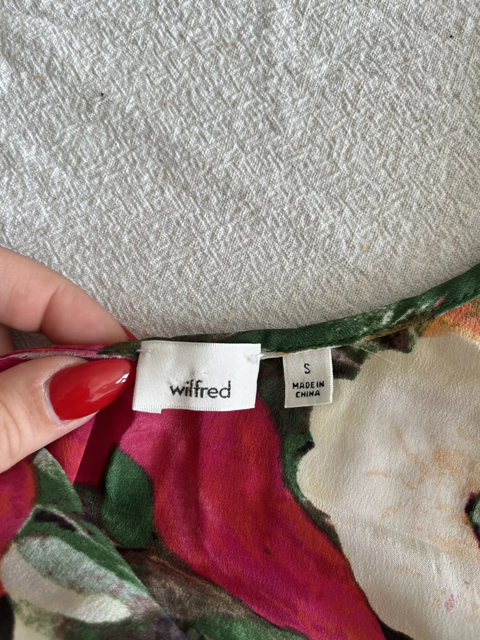 Image for Wilfred dress in silk, size S, floral motifs