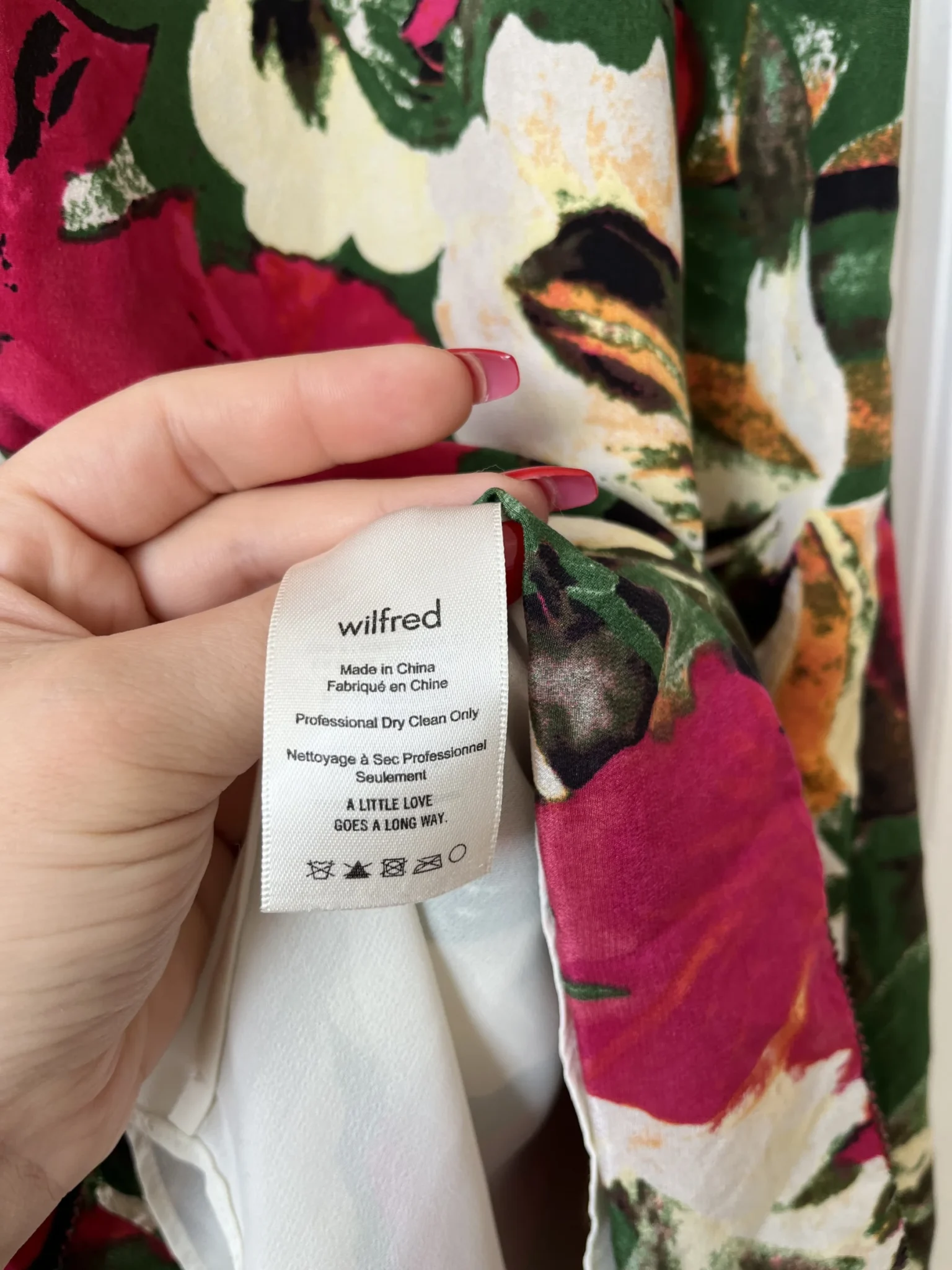 Image for Wilfred dress in silk, size S, floral motifs