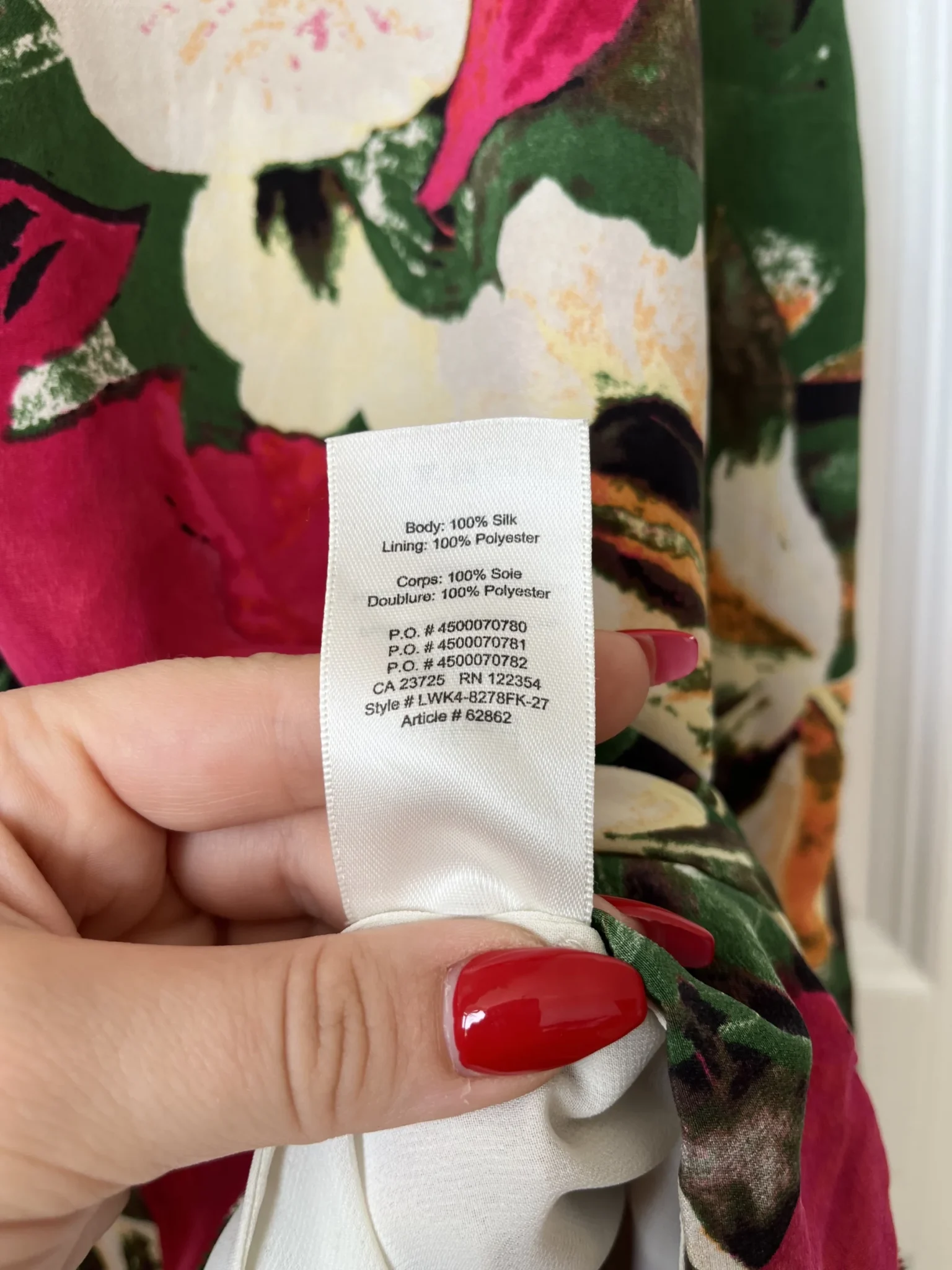 Image for Wilfred dress in silk, size S, floral motifs