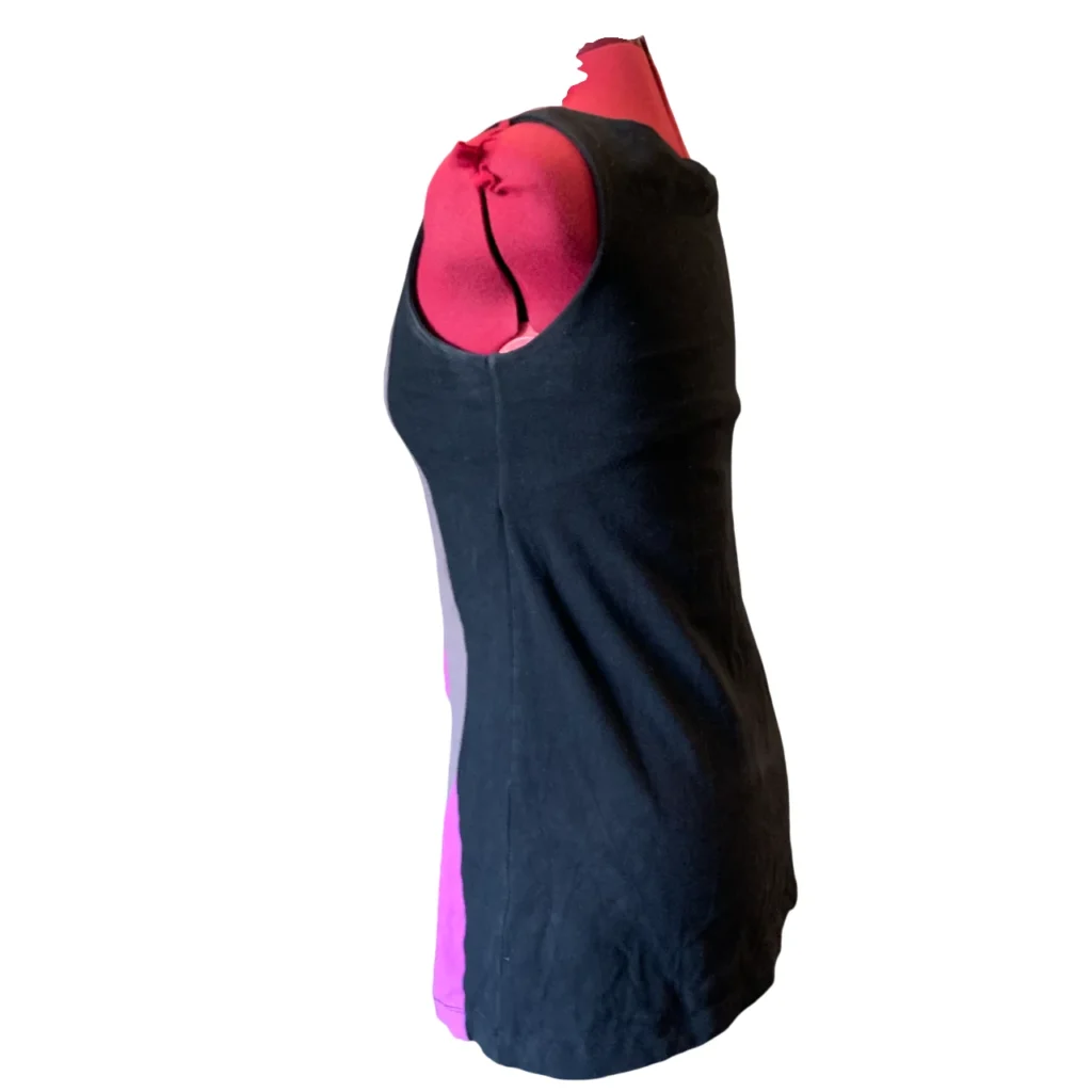 Image for Eve Lavoie – Robe tunique courte noire à imprimé arbres rose et gris – Taille M