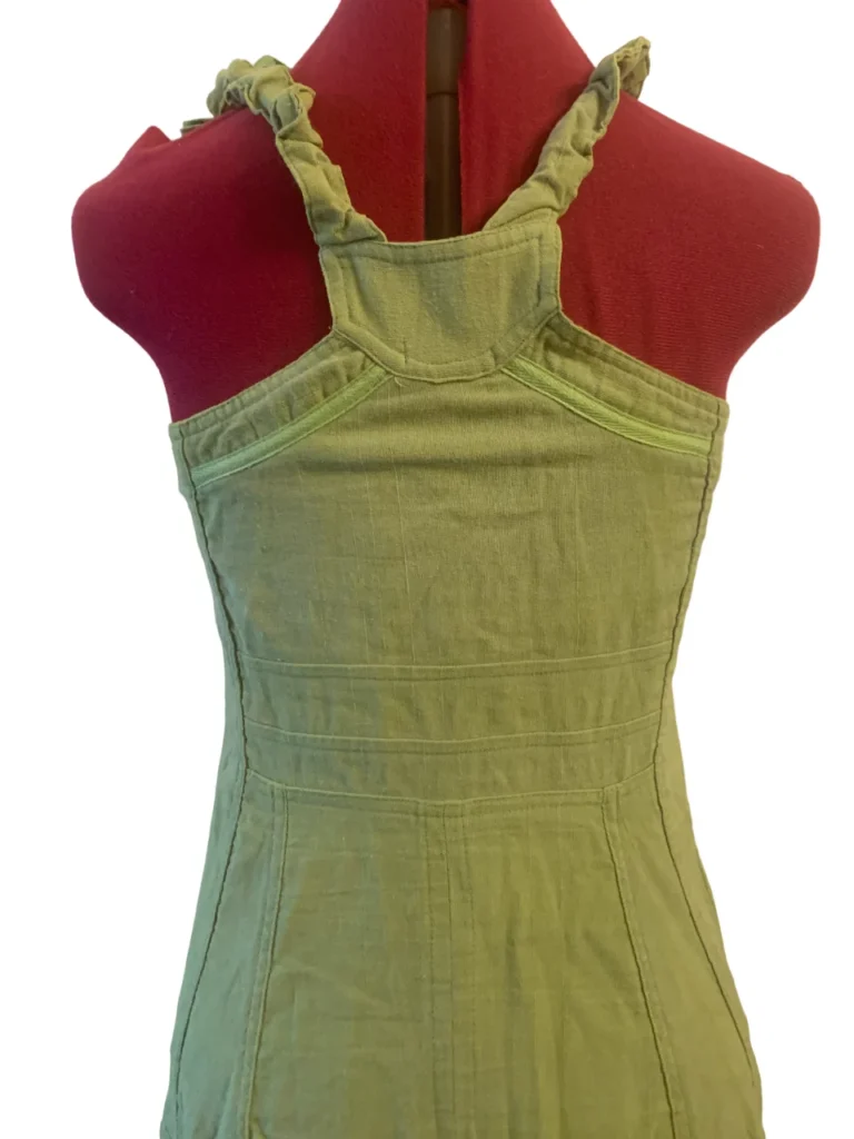 Image for Iguane Création – Robe midi bohème verte en lin transformable – Taille 2