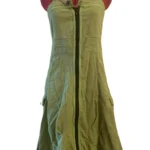 Thumbnail for Iguane Création – Robe midi bohème verte en lin transformable – Taille 2