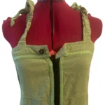 Thumbnail for Iguane Création – Robe midi bohème verte en lin transformable – Taille 2