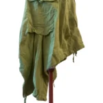 Thumbnail for Iguane Création – Robe midi bohème verte en lin transformable – Taille 2