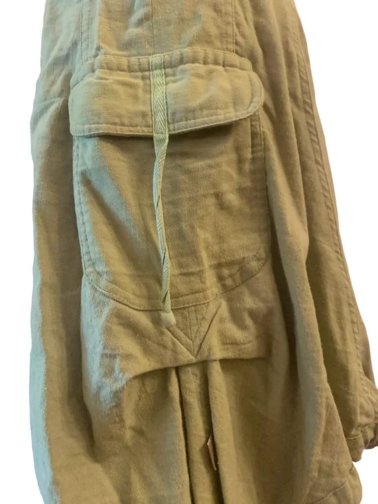 Image for Iguane Création – Robe midi bohème verte en lin transformable – Taille 2