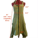 Thumbnail for Iguane Création – Robe midi bohème verte en lin transformable – Taille 2