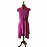 Featured thumbnail for Twik – Robe midi asymétrique fuchsia (ourlet hi-low) – Taille M