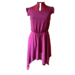 Thumbnail for Twik – Robe midi asymétrique fuchsia (ourlet hi-low) – Taille M