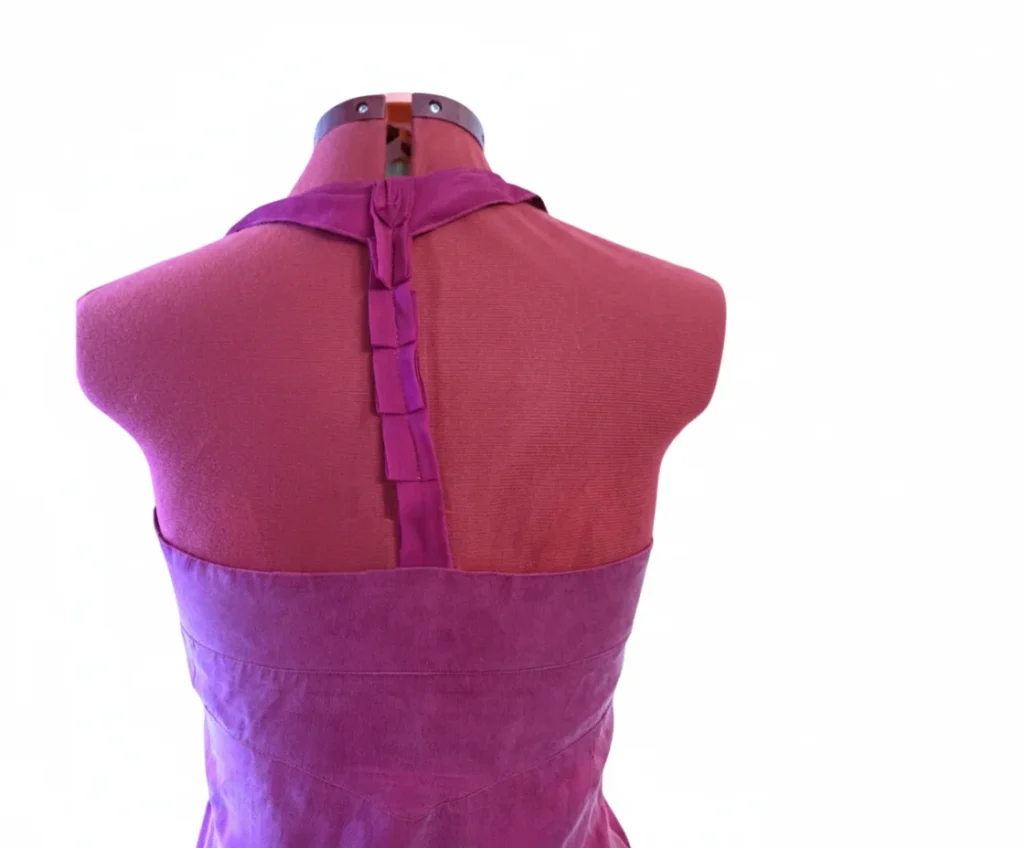 Image for Maison – Robe courte rose en soie effet plissé – Taille L