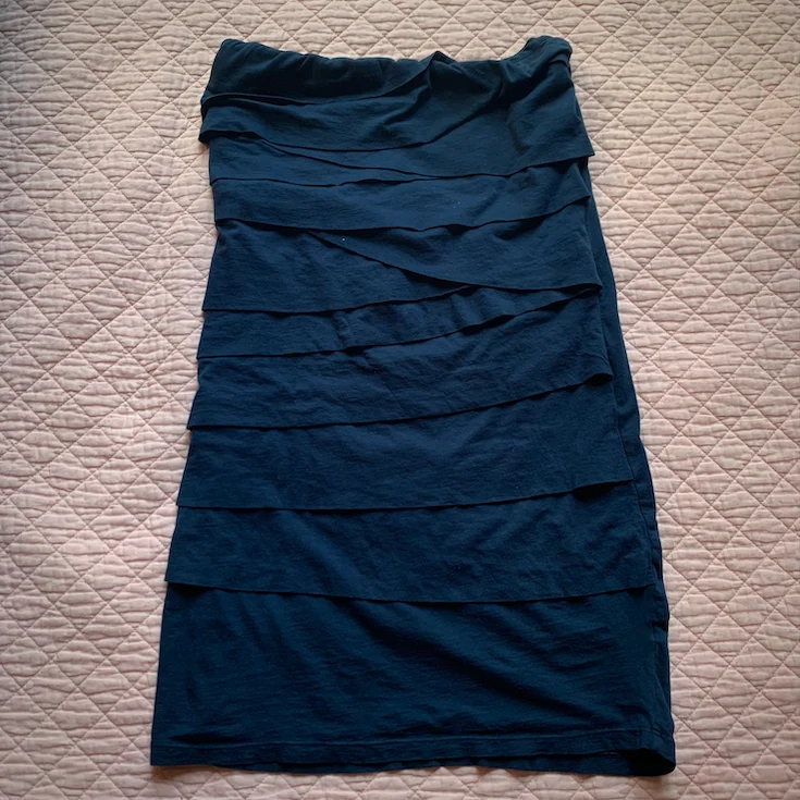 Image for Velvet by Graham & Spencer - Dark Navy Strapless Tube Ruched Dress – Size M