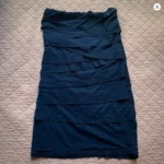 Thumbnail for Velvet by Graham & Spencer - Dark Navy Strapless Tube Ruched Dress – Size M