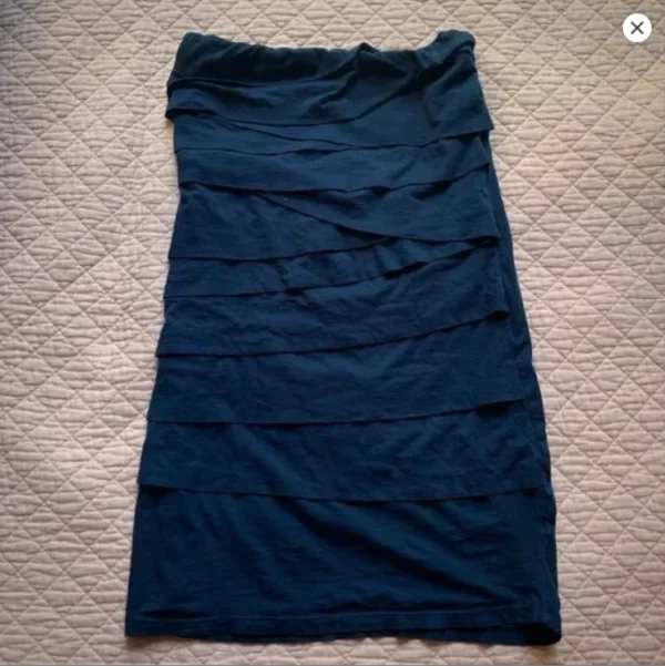Image for Velvet by Graham & Spencer - Dark Navy Strapless Tube Ruched Dress – Size M