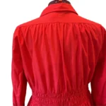 Thumbnail for ZARA – Robe courte rouge foncé à manches longues avec col chemise (taille XL)