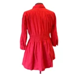 Thumbnail for ZARA – Robe courte rouge foncé à manches longues avec col chemise (taille XL)