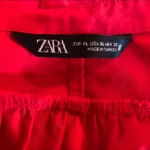 Thumbnail for ZARA – Robe courte rouge foncé à manches longues avec col chemise (taille XL)