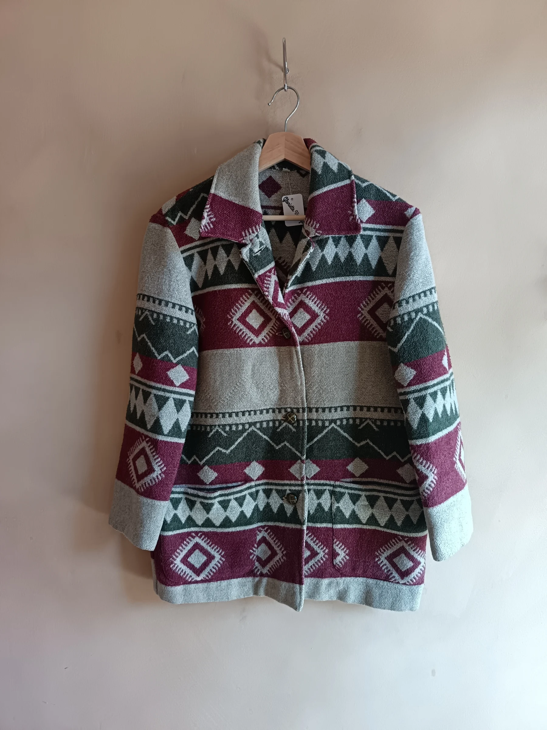 Printed wool blend jacket made in Ukraine Vintage seconde main