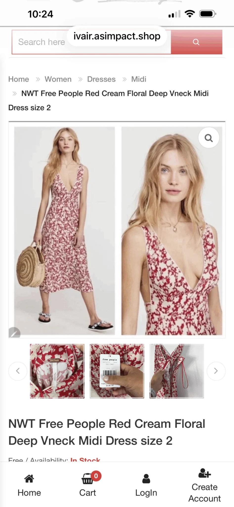 Image for Robe Free People neuve taille 2/36/S
