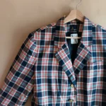 Featured thumbnail for Blazer à carreaux en coton style vintage