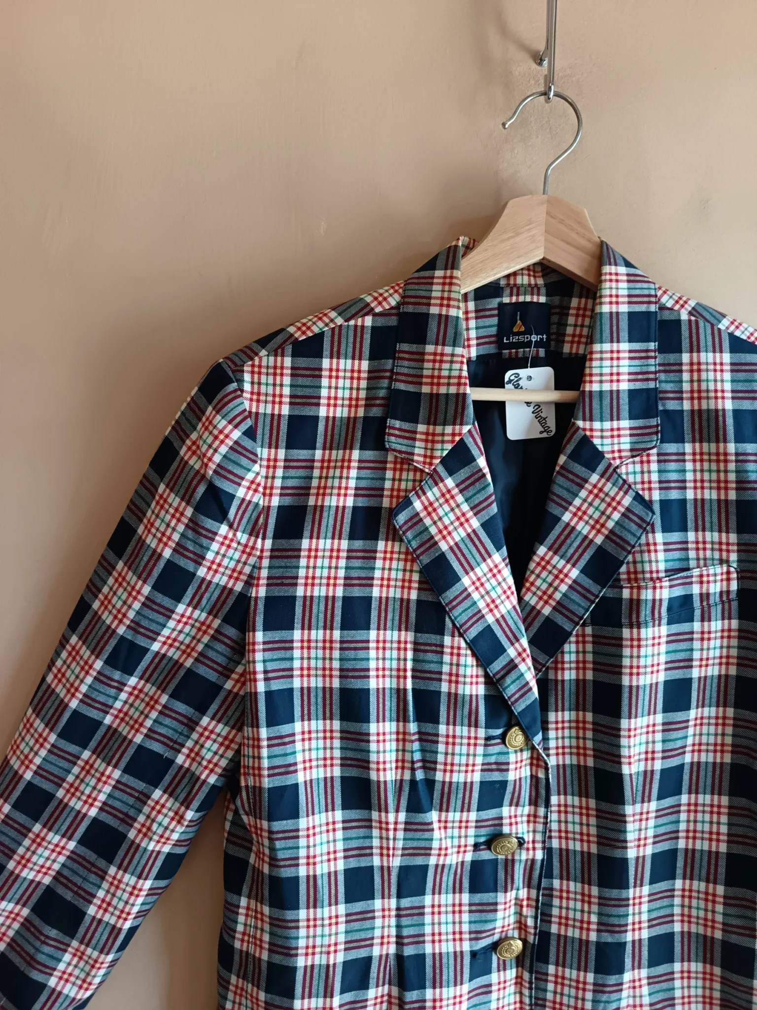Featured image for Blazer à carreaux en coton style vintage