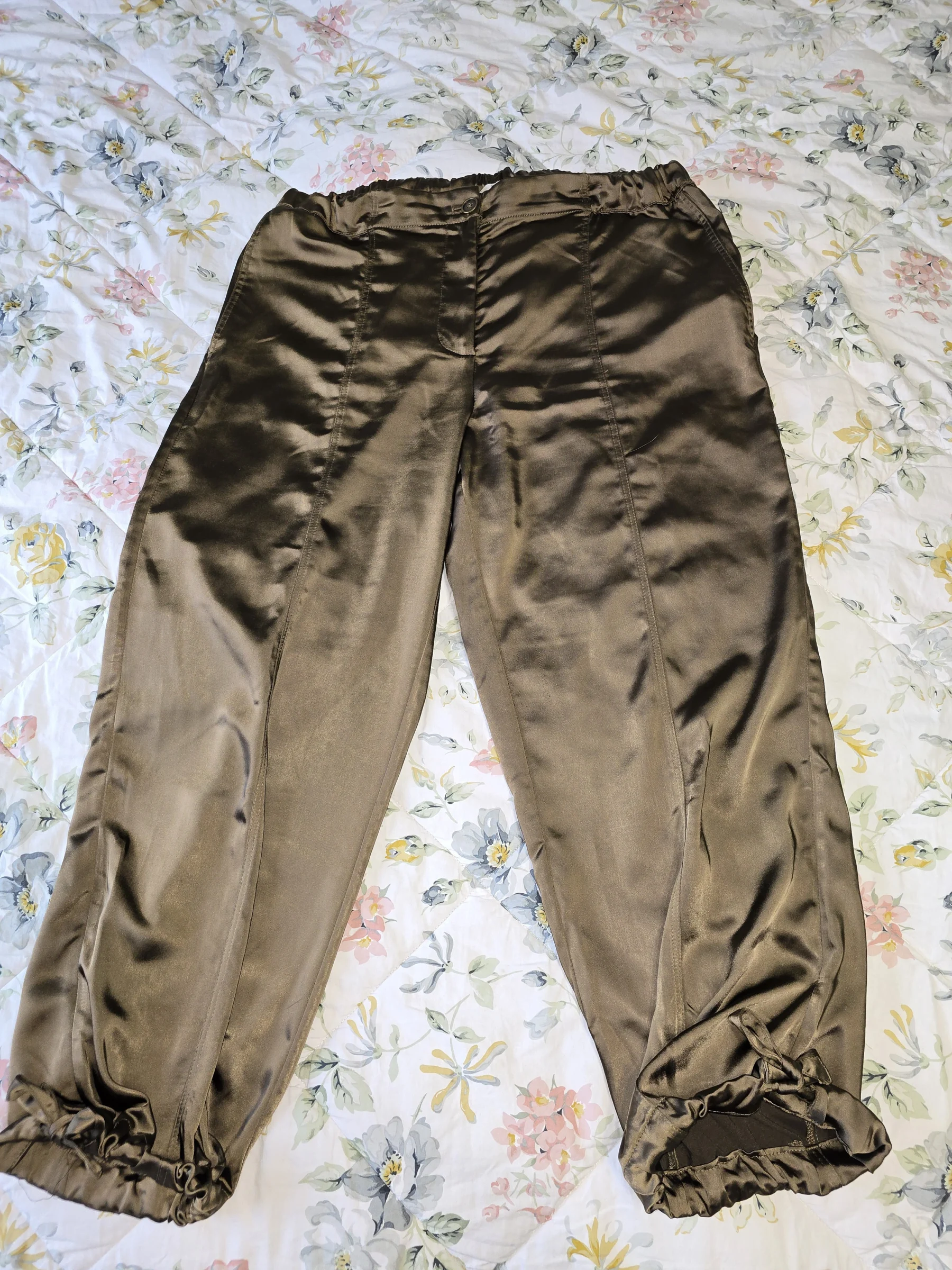 DEX SATIN TROUSERS WITH ANKLE BUCKLE Dex seconde main