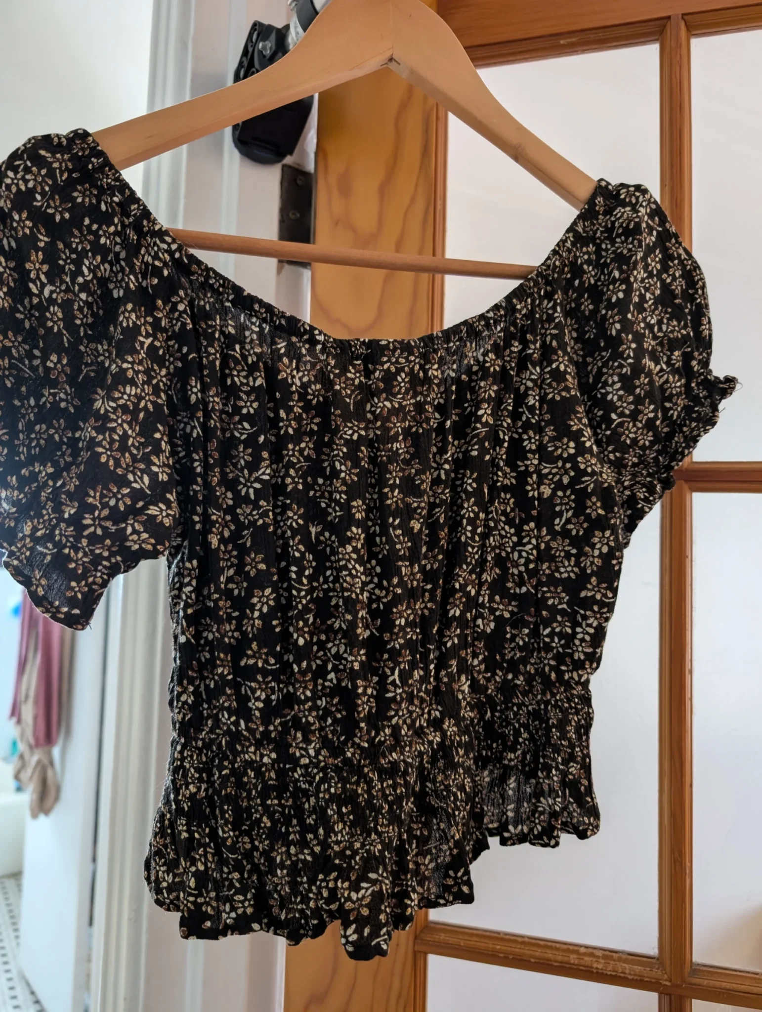 Image for Petit top fleuri brun