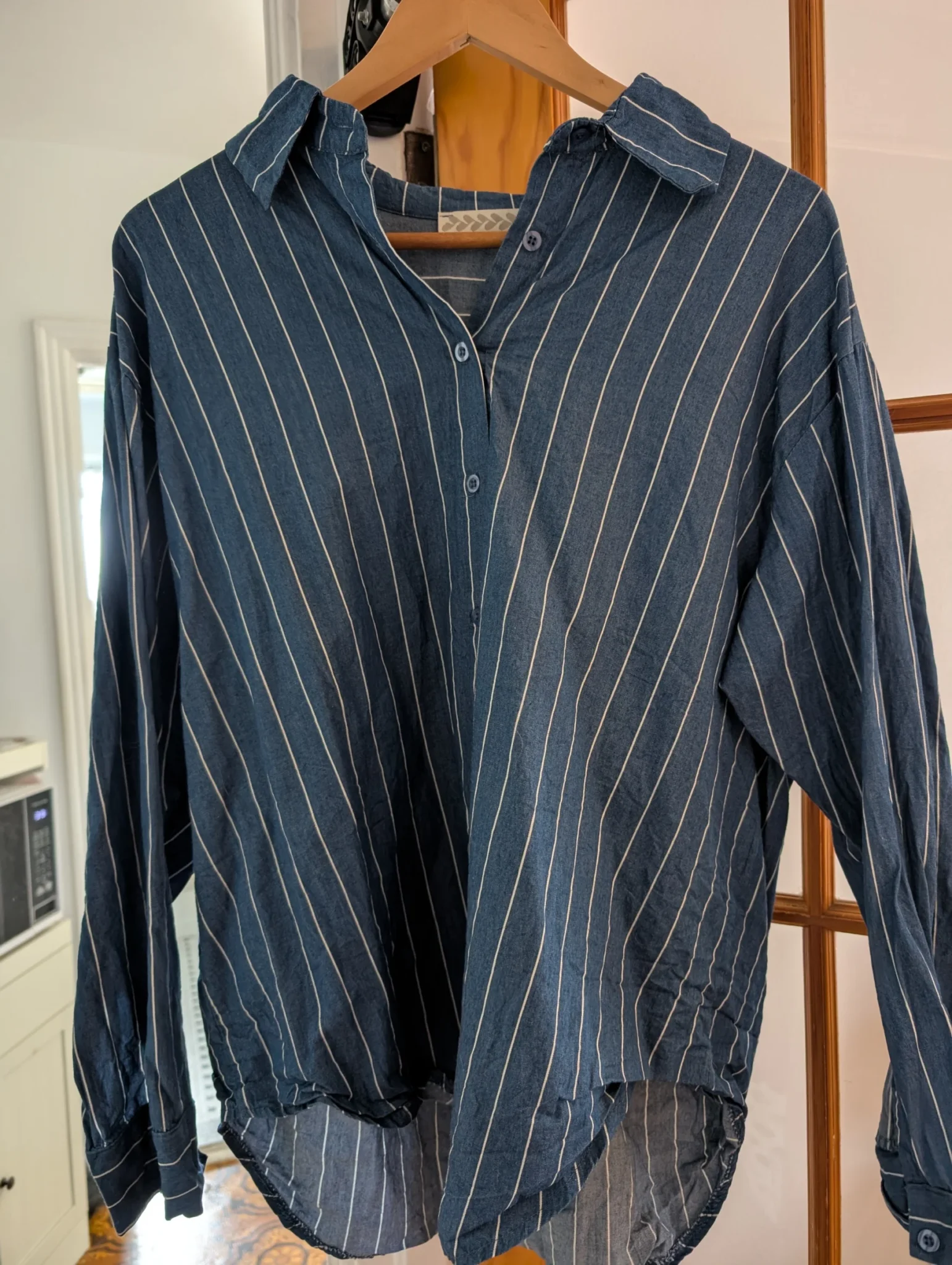 Image for Chemise oversized lignée bleue
