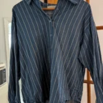 Thumbnail for Chemise oversized lignée bleue