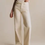 Featured thumbnail for Sézane "Le wide Leg" pantalon écru chiné neuf avec étiquette, taille 46 / US 14