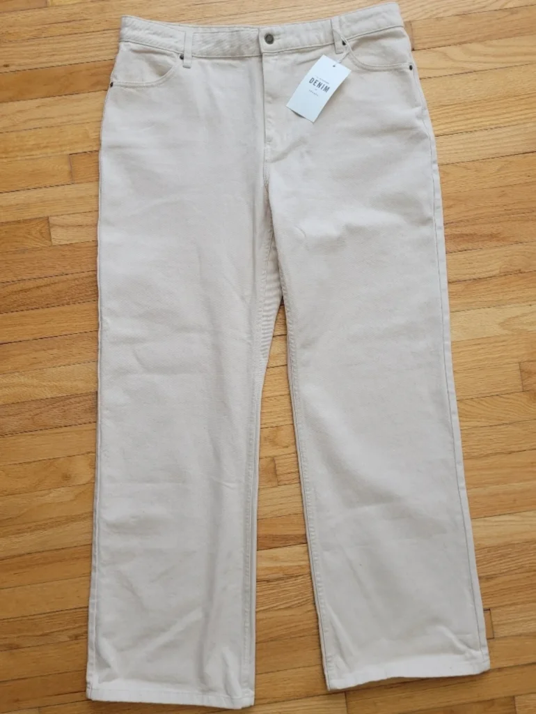 Image for Sézane "Le wide Leg" pantalon écru chiné neuf avec étiquette, taille 46 / US 14