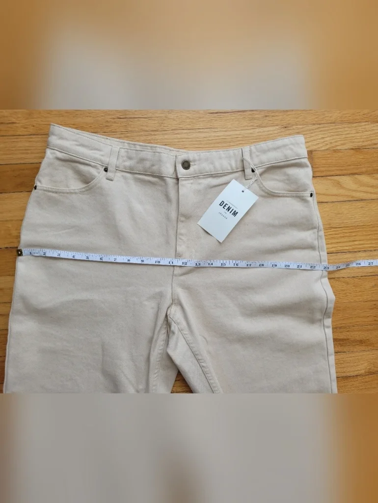 Image for Sézane "Le wide Leg" pantalon écru chiné neuf avec étiquette, taille 46 / US 14