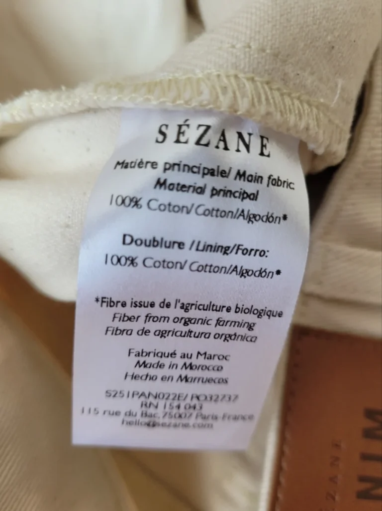 Image for Sézane "Le wide Leg" pantalon écru chiné neuf avec étiquette, taille 46 / US 14