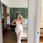 Featured thumbnail for Robe blanche satinée - ivoire