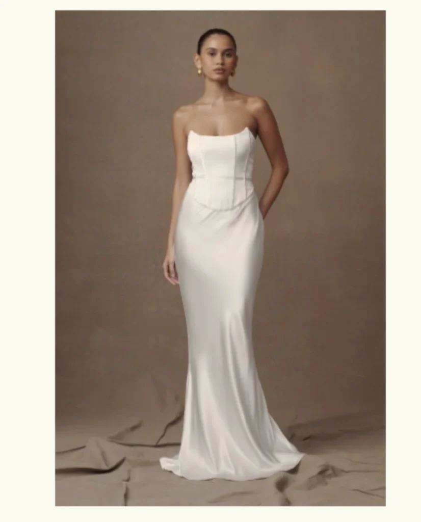 Image for Robe blanche satinée - ivoire