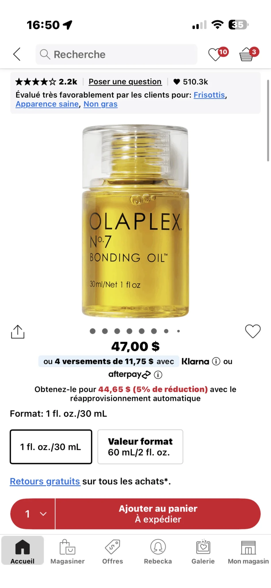 Image for Mini olaplex oil
