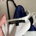 Thumbnail for Maje dress size 1 - S chic black white and electric blue with silk yoke