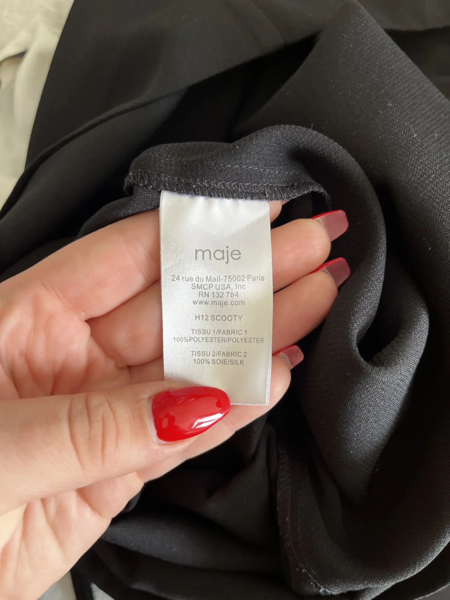 Image for Maje dress size 1 - S chic black white and electric blue with silk yoke
