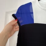 Thumbnail for Maje dress size 1 - S chic black white and electric blue with silk yoke