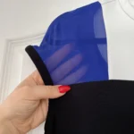 Thumbnail for Maje dress size 1 - S chic black white and electric blue with silk yoke