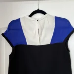 Thumbnail for Maje dress size 1 - S chic black white and electric blue with silk yoke