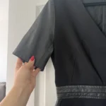 Thumbnail for The Kooples black dress with leather yoke size 40 - L