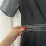 Thumbnail for The Kooples black dress with leather yoke size 40 - L