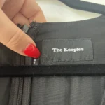 Thumbnail for The Kooples black dress with leather yoke size 40 - L