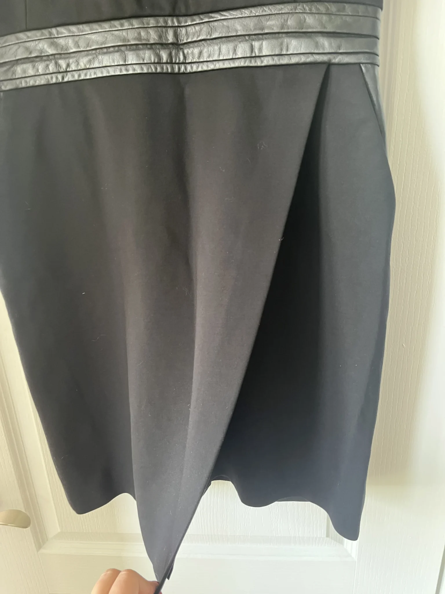 Image for The Kooples black dress with leather yoke size 40 - L