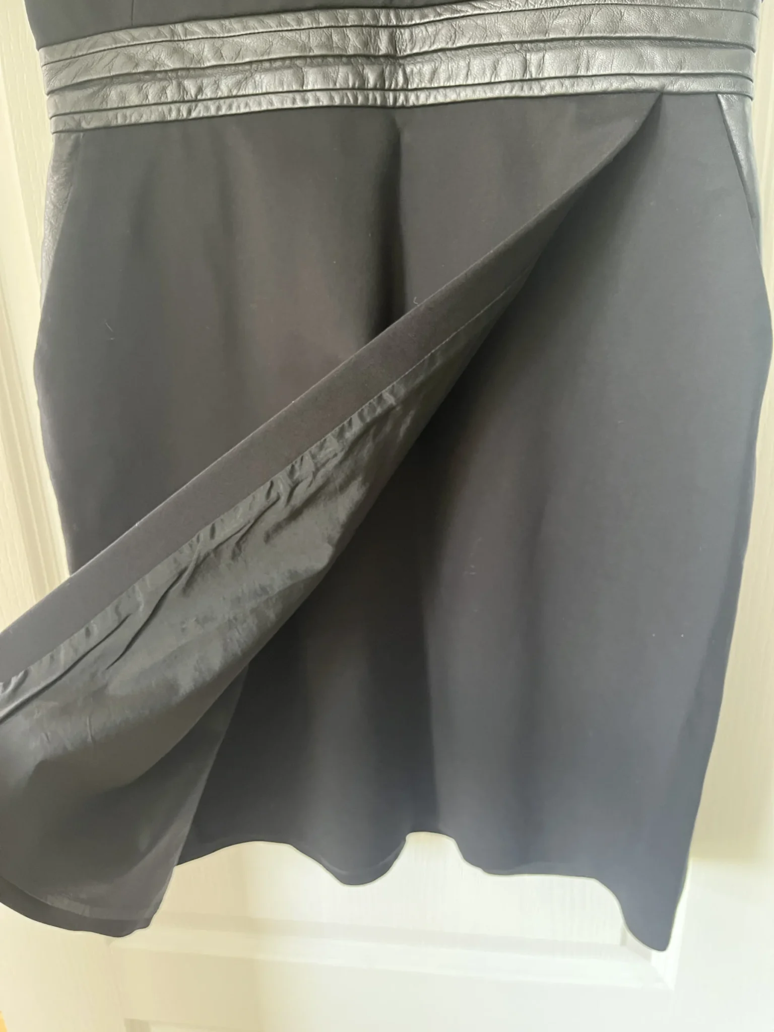 Image for The Kooples black dress with leather yoke size 40 - L