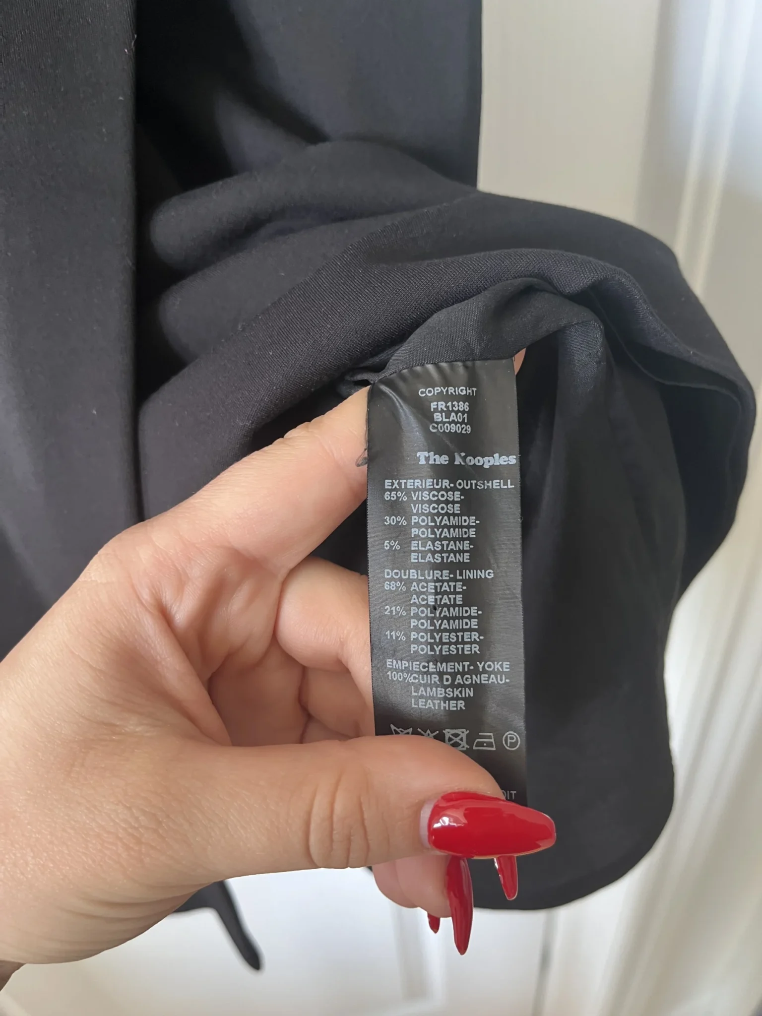 Image for The Kooples black dress with leather yoke size 40 - L